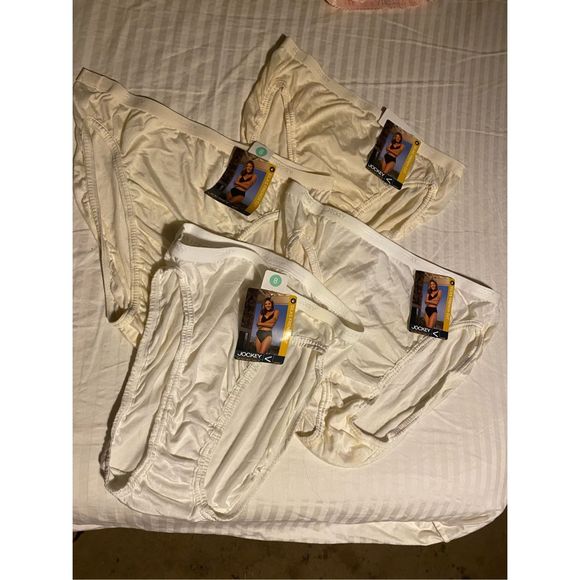 Vintage 4 Jockey Silks French cut bikini panties size 8 new with tags 2 white 2 - Picture 3 of 5